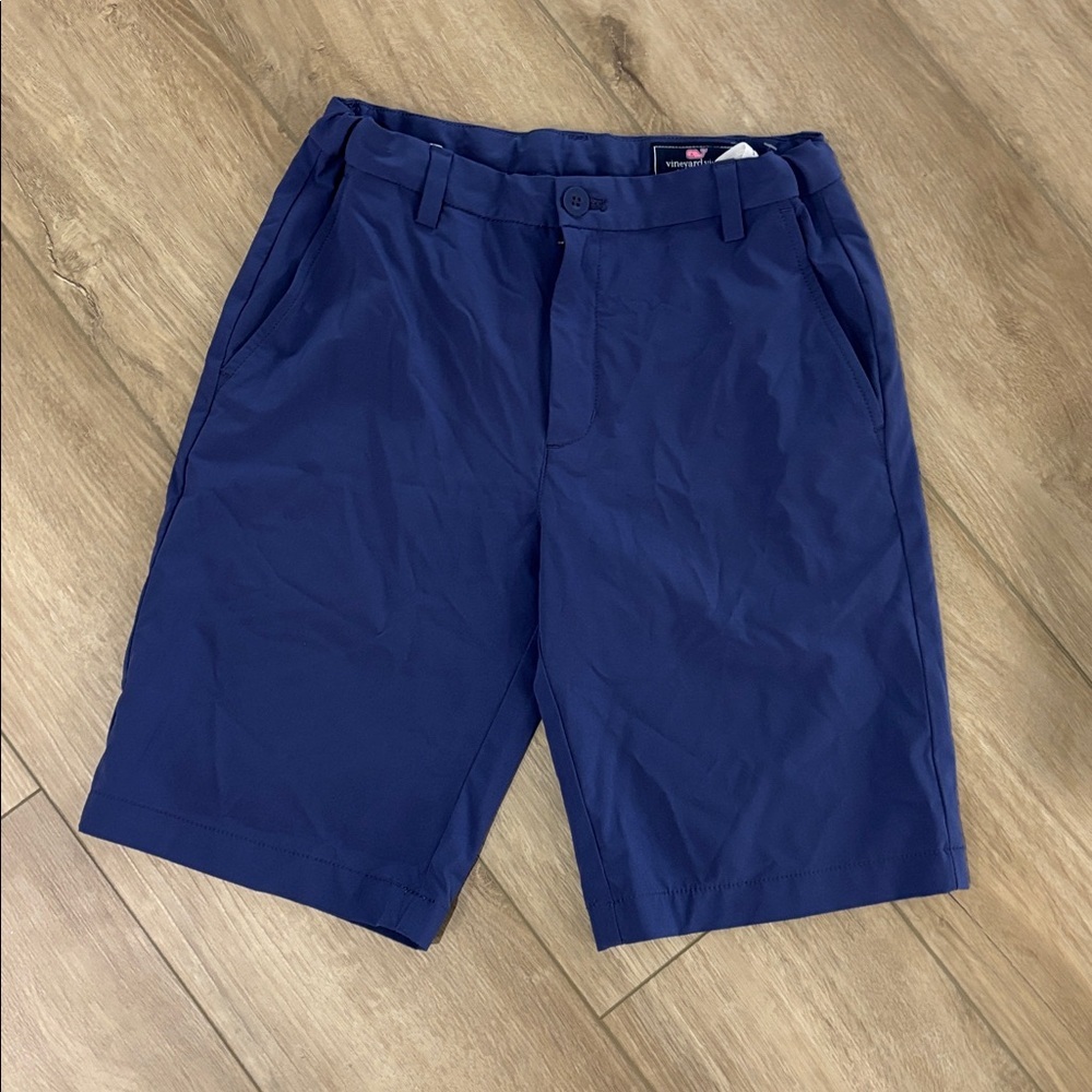 Vineyard Vines Performance boys Navy Flat Front Shorts size 16 - Picture 4 of 4